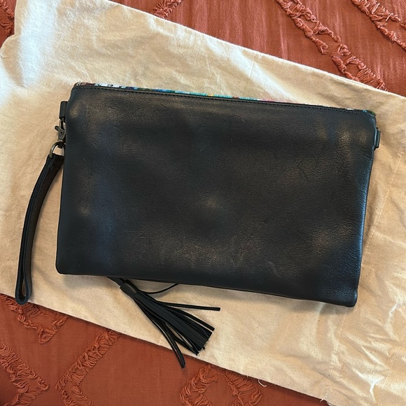 RARE Nena & Co. Foldover Clutch - Baja black leather - Picture 3 of 5